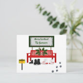 Postale Carte de vœux de patinage à glace de Noël joyeux (Debout devant)