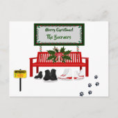 Postale Carte de vœux de patinage à glace de Noël joyeux (Devant)