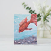 Postale Carte de voeux de poisson conviviale (Debout devant)