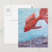 Postale Carte de voeux de poisson conviviale (Devant / Derrière)