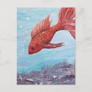 Postale Carte de voeux de poisson conviviale