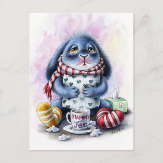 Postale Carte de vœux de rétablissement Benny Blue (Devant)