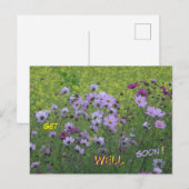 Postale Carte de vœux de rétablissement Cosmea & Champ de  (Devant / Derrière)