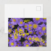 Postale Carte de vœux de rétablissement Michaelmas Daisy (Devant / Derrière)