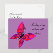 Postale Carte de vœux de rétablissement Papillon (Devant / Derrière)