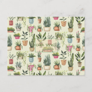 Postale Carte de vœux de rétablissement pour plantes en po