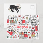Postale Carte de vœux de Slothmas joyeux (Devant / Derrière)