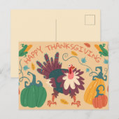 Postale Carte de vœux de Thanksgiving (Devant / Derrière)