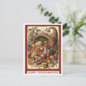 Postale Carte de vœux de Thanksgiving Cornucopia (Debout devant)