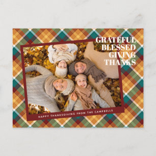 Postale Carte de vœux de Thanksgiving mignonne sur fond éc