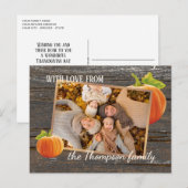 Postale Carte de vœux de Thanksgiving personnalisée avec a (Devant / Derrière)