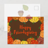 Postale Carte de vœux de Thanksgiving pour des amis heureu (Devant / Derrière)