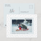 Postale Carte de vœux de vacances photo neige (Devant / Derrière)