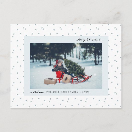 Postale Carte de vœux de vacances photo neige (Devant)