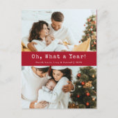 Postale Carte de vœux de vacances Rouge Quelle Année (Devant)