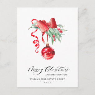Postale Carte de vœux d'entreprise Ornement de Noël élégan
