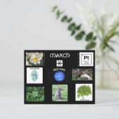 Postale Carte de voeux des symboles d'anniversaire de mars (Debout devant)