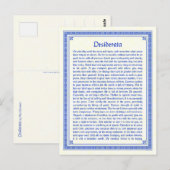 Postale Carte de vœux Desiderata (Devant / Derrière)