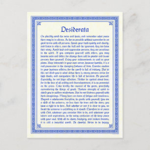 Postale Carte de vœux Desiderata