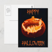 Postale Carte de vœux d'Halloween effrayante (Devant / Derrière)