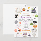 Postale Carte de vœux d'Halloween pour enfants mignons (Devant / Derrière)