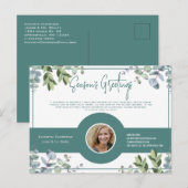 Postale Carte de vœux d'hiver d'agent immobilier/assurance (Devant / Derrière)