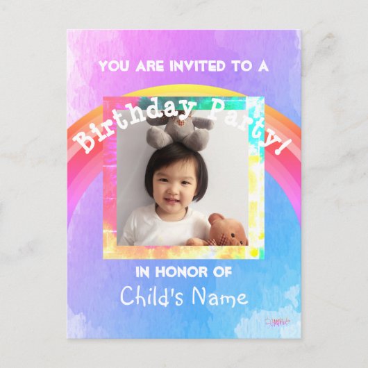 Postale Carte de vœux d'invitation pour l'anniversaire d'u (Devant)