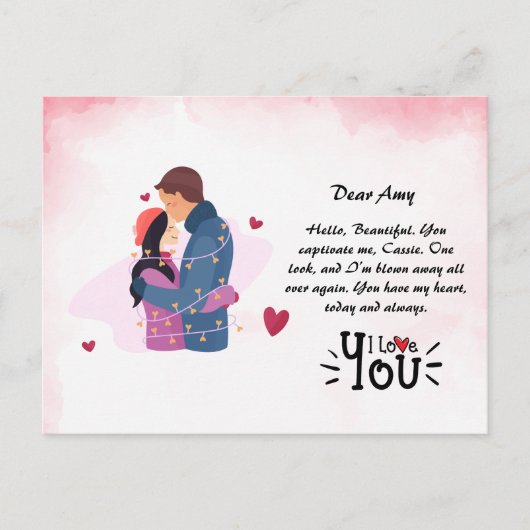 Postale Carte de voeux do-it-yourself Amour (Devant)