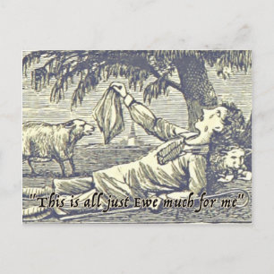 Postale Carte de voeux Drôle Mouton Ewe Humour vintage Fer