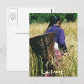 Postale Carte de voeux du Népal (Devant / Derrière)