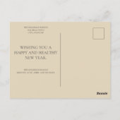 Postale Carte de vœux du Nouvel An moderne simple et heure (Dos)