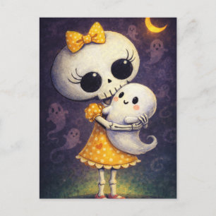 Postale Carte de vœux effrayante de nuit d'Halloween