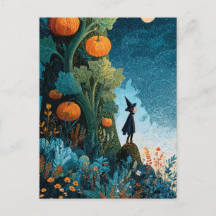 Postale Carte de voeux effrayante de nuit d'Halloween