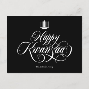Postale Carte de vœux élégante avec calligraphie Joyeux Kw