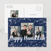 Postale Carte de vœux élégante pour Hanukkah (Devant / Derrière)