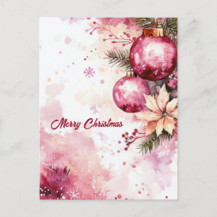 Postale Carte de vœux festive de Noël avec guirlande