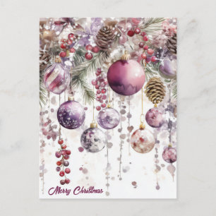 Postale Carte de vœux festive de Noël avec guirlande