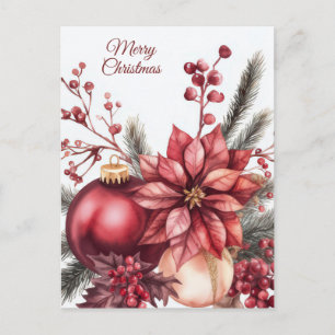 Postale Carte de vœux festive de Noël avec guirlande