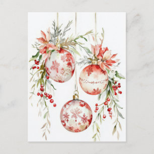 Postale Carte de vœux festive de Noël avec guirlande