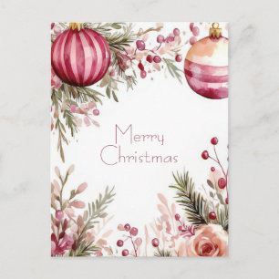 Postale Carte de vœux festive de Noël avec guirlande