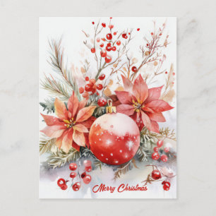 Postale Carte de vœux festive de Noël avec guirlande