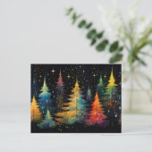 Postale Carte de voeux Festive et abstraite Arbre de Noël (Debout devant)