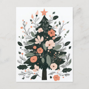 Postale Carte de voeux Festive et nordique Arbre de Noël