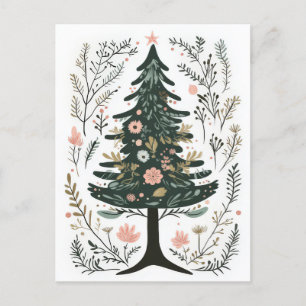 Postale Carte de voeux Festive et nordique Arbre de Noël