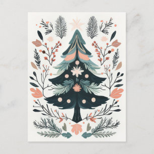 Postale Carte de voeux Festive et nordique Arbre de Noël