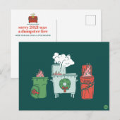 Postale Carte de vœux festive feu de poubelle pastel (Devant / Derrière)