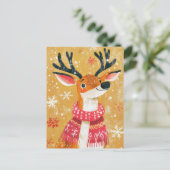 Postale Carte de voeux Festive Reindeer de Noël (Debout devant)