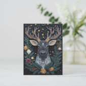 Postale Carte de voeux Festive Reindeer de Noël (Debout devant)