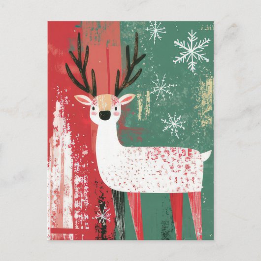 Postale Carte de voeux Festive Reindeer de Noël (Devant)