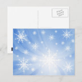 Postale Carte de vœux Flocons de neige 01 (Devant / Derrière)